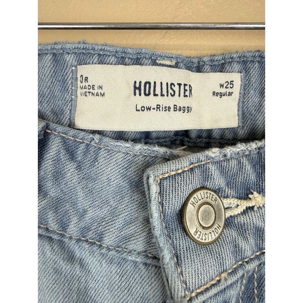 Hollister Women’s Low Rise Baggy Light Wash Jeans Size 0 R Waist 25 Inseam 30 - Picture 7 of 12